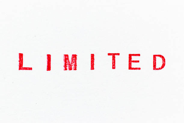 istock Red color limited word ink rubber stamp on white paper background 1300671793