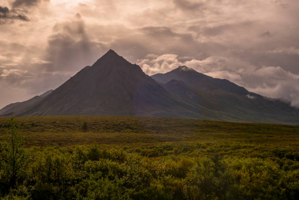 istock Scenic view of mountain range in the morning 1300673455