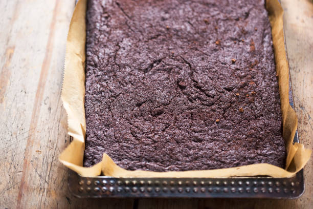 istock Dark chocolate chilli brownies with cacao 1300676877