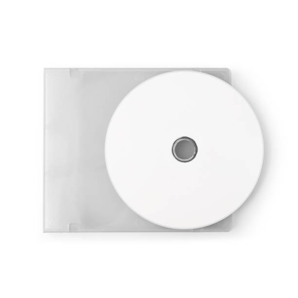 istock Realistic white cd with box cover template isolated on white background with clipping path 1300678387