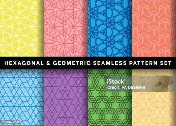 Seamless Polygon Geometric Pattern Collection Set Of Polygon Pattern ...