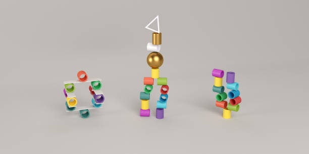 istock Block Removal Game, color block tower with tubes 1300681985