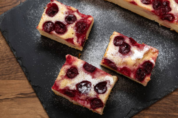 istock Sliced homemade apple and cherry cake 1300683376