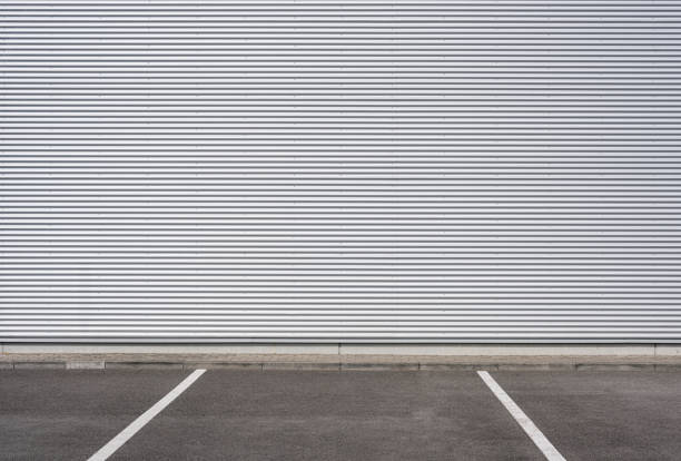 istock aluminum Facade. corrugated iron sheet or trapezoidal sheet metal 1300684774