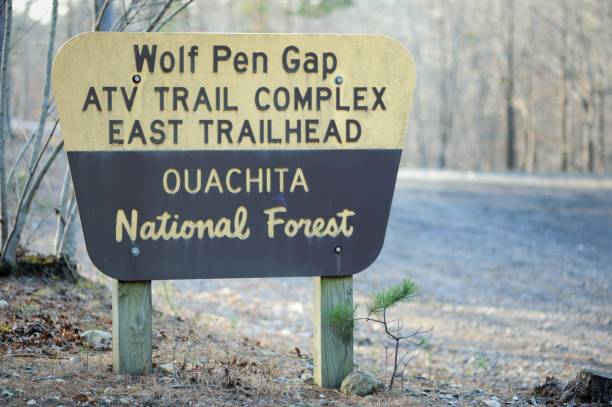 istock Wolf Pen Gap ATV Trail Complex trailhead sign 1300684961