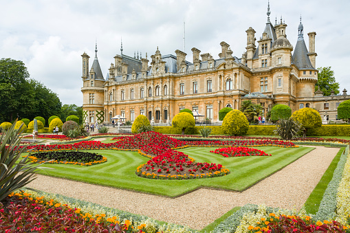 Buckinghamshire, UK - June 25, 2015. Waddesdon Manor house and gardens, an English country house in Buckinghamshire, UK