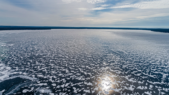 Higgins Lake Frozen Landscape, Higgins Lake, Roscommon, Michigan