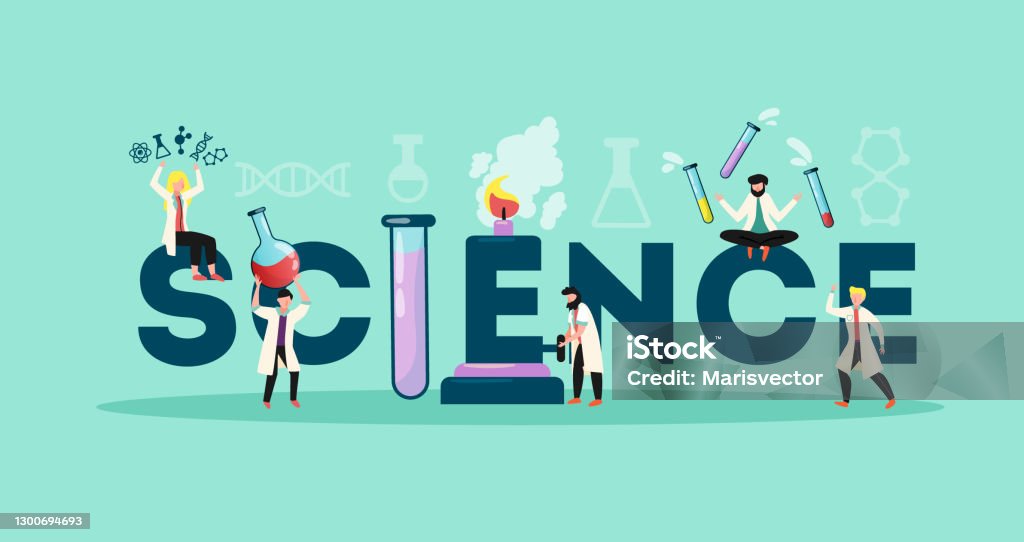 Free Science Header Science Lettering Horizontal Banner Stock Illustration - Download Image ...
