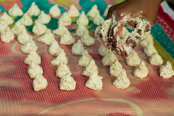 istock Lentil dumpling or daler bori is being dried 1300696692