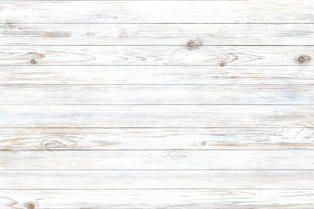 白い古い木の背景、抽象的な木製のテクスチャ - 白しっくい塗 ストックフォトと画像