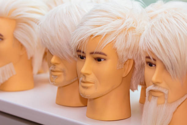 istock Male mannequins for training hairstyles. 1300706826