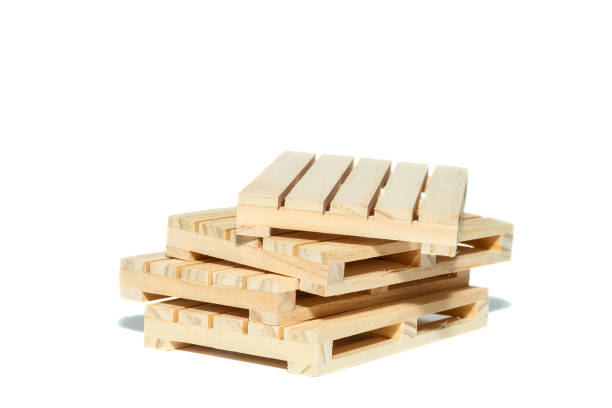 istock empty wooden pallet isolated on white background. 1300708903