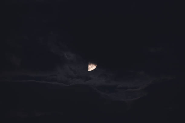 istock The moon among the stars and clouds 1300710976