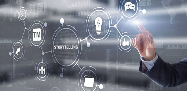 Storytelling. Story Telling Education and literature Business concept. Ability to tell stories. stock photo