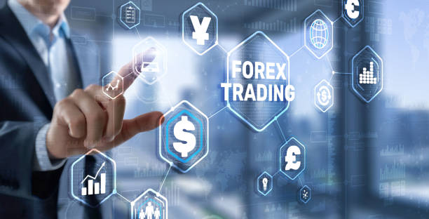 istock Businessman touching finger on the virtual screen and selecting Forex Trading. 1300713352