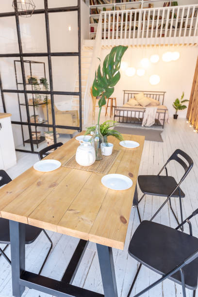 istock luxury modern design of a cozy small Scandinavian-style studio apartment 1300715608
