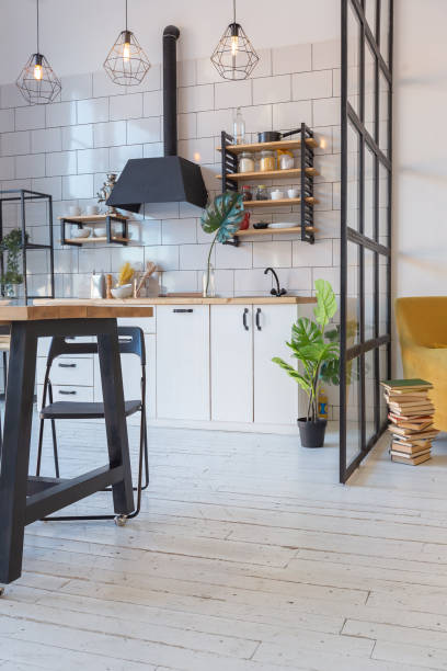 istock luxury modern design of a cozy small Scandinavian-style studio apartment 1300715801