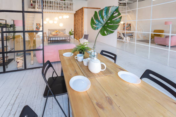 istock luxury modern design of a cozy small Scandinavian-style studio apartment 1300715885