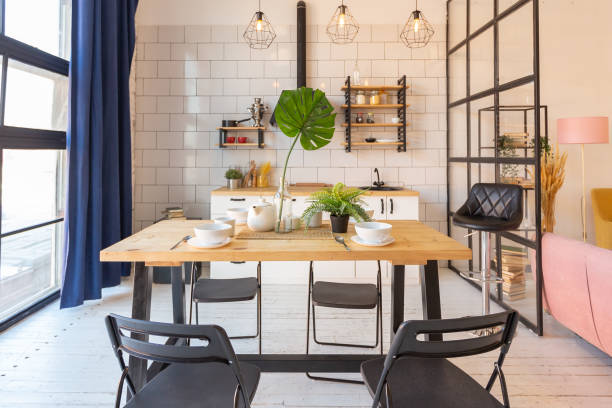 istock luxury modern design of a cozy small Scandinavian-style studio apartment 1300715961