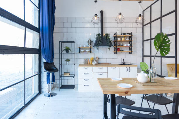istock luxury modern design of a cozy small Scandinavian-style studio apartment 1300716011