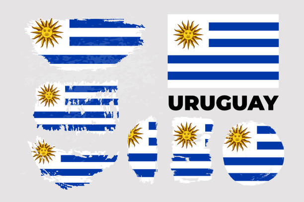 flagge von uruguay, orientalische republik uruguay. vorlage für die vergabegestaltung - oriental republic of uraguay stock-grafiken, -clipart, -cartoons und -symbole