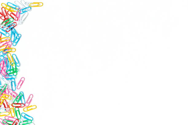 The collection paper clip in white background
