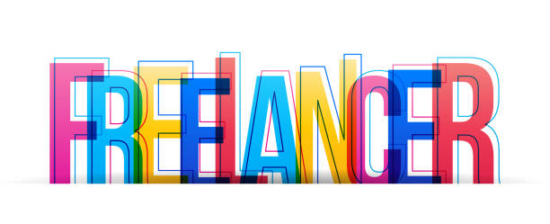 istock Creative overlapped letters of the word 'Freelancer' 1300728399