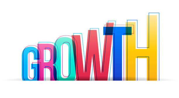 The word 'Growth' isolated on a white background vector art illustration