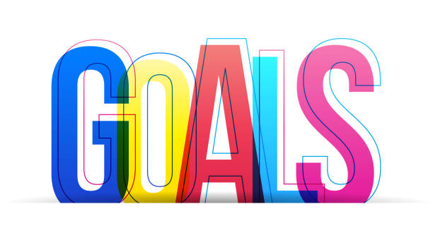 Creative overlapped letters of the word 'Goals' Colorful letters isolated on a white background.
Horizontal banner or header for the website. Vector illustration. goals stock illustrations