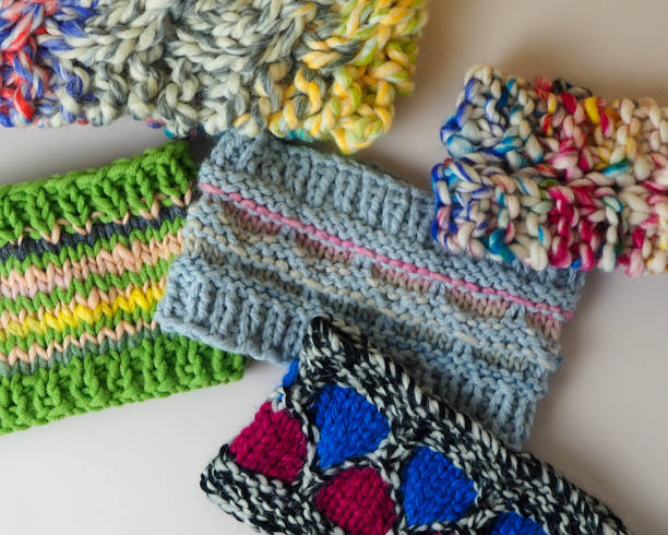 istock Hand knit winter headband design 1300732244