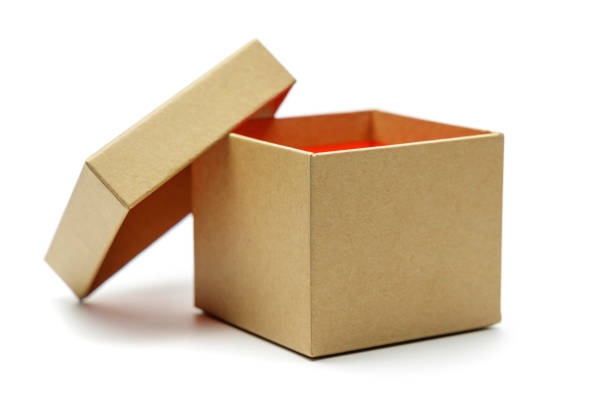 caja de regalo de cartón - gift orange green package fotografías e imágenes de stock