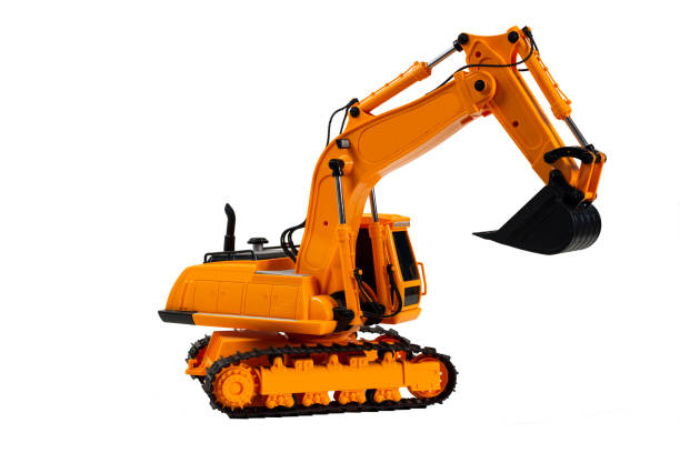 istock Toy excavator cut out white background 1300733186