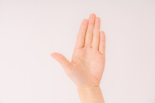 woman's hand.Image of gesture.