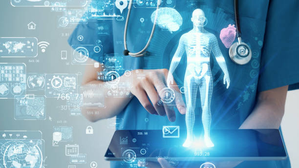 medical technology concept. remote medicine. electronic medical record. - health imagens e fotografias de stock