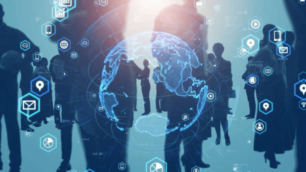 istock Global business network concept. Group of person. Teamwork. Human resources. 1300746240