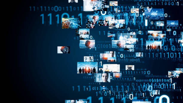 istock Digital contents concept. Social networking service. Streaming video. communication network. 1300749985