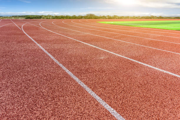 istock Modern campus sports circular plastic track 1300759392
