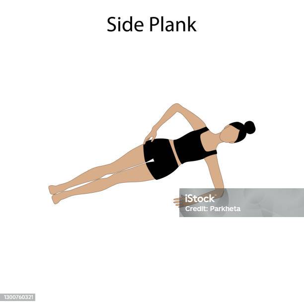 Side Plank Vector Side Plank Pose Yoga Workout Healthy Lifestyle Vector Illustration ...