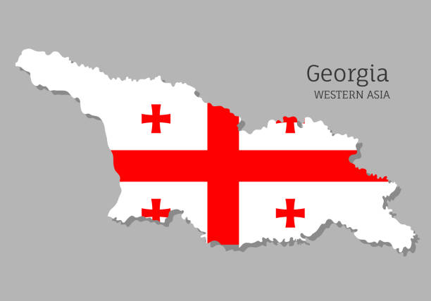 istock Map of Tbilisi with national flag 1300762394