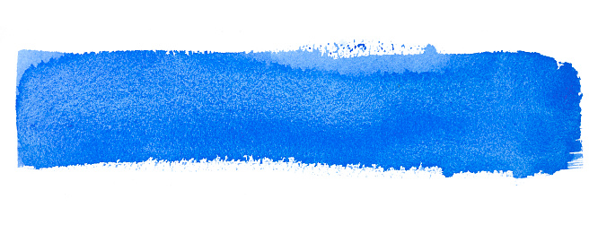 Blue watercolor brushstroke single line design element hand drawn on paper