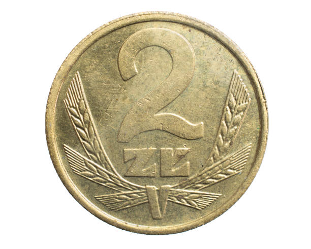 istock two Polish zloty coin on a white isolated background 1300772322