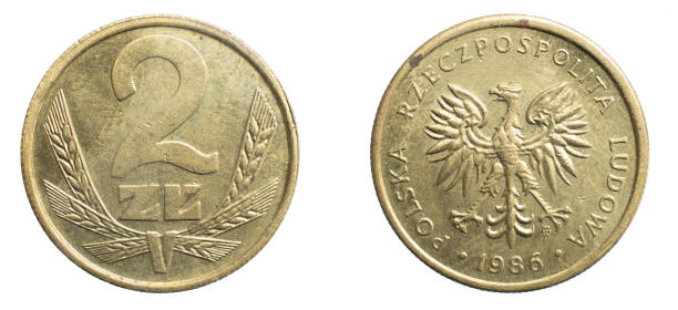 istock two Polish zloty coin on a white isolated background 1300772333