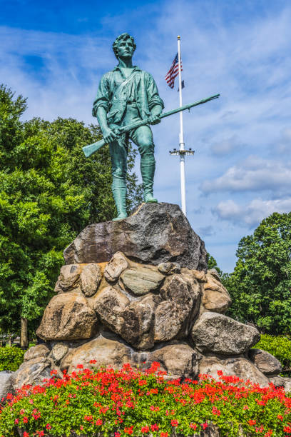 istock Minuteman Patriot Statue Battle Green Common Lexington Massachusetts 1300773350