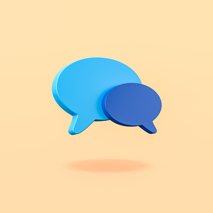 Close-up of clear sky speech bubble on white background.