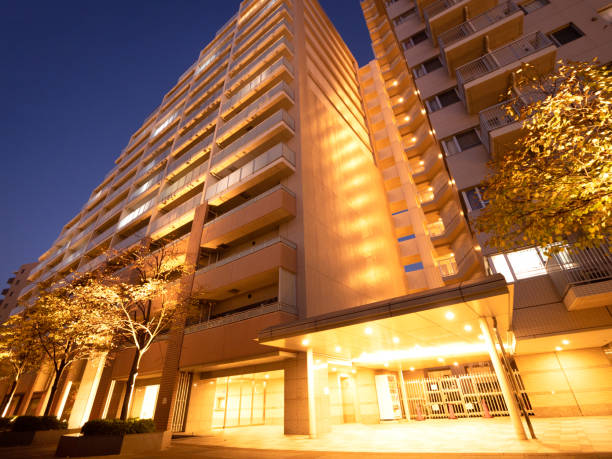 istock Large apartment at dusk 1300782589