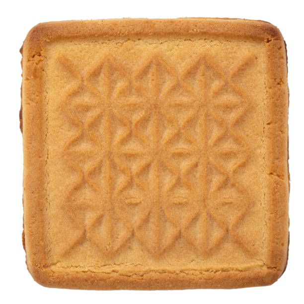 istock Delicious square shaped cookies. Fresh confectionery biscuit. Top view. 1300785748