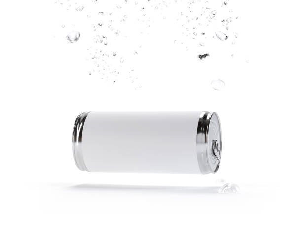 istock Drink Can and water splash on white background 1300787626