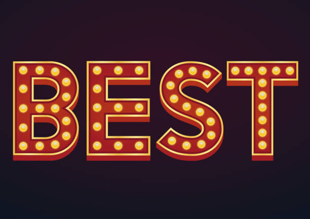 istock Best banner alphabet sign marquee light bulb vintage 1300788007