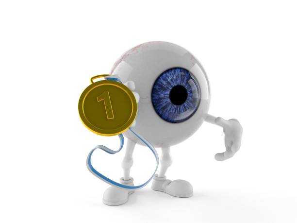 istock Eye ball character with golden medal 1300789209