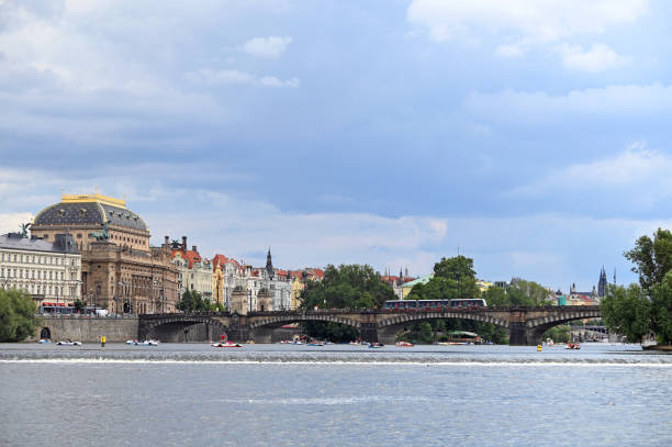 istock Vltava river Prague old town cityscape Czech Republic 1300790031